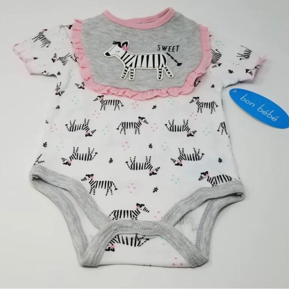 Bob Bebe Girls Bodysuit & Bib. NWT